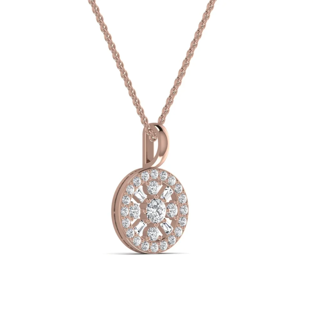 0.143 CT Diamond With Round Circled Shaped Pendant - Image 2