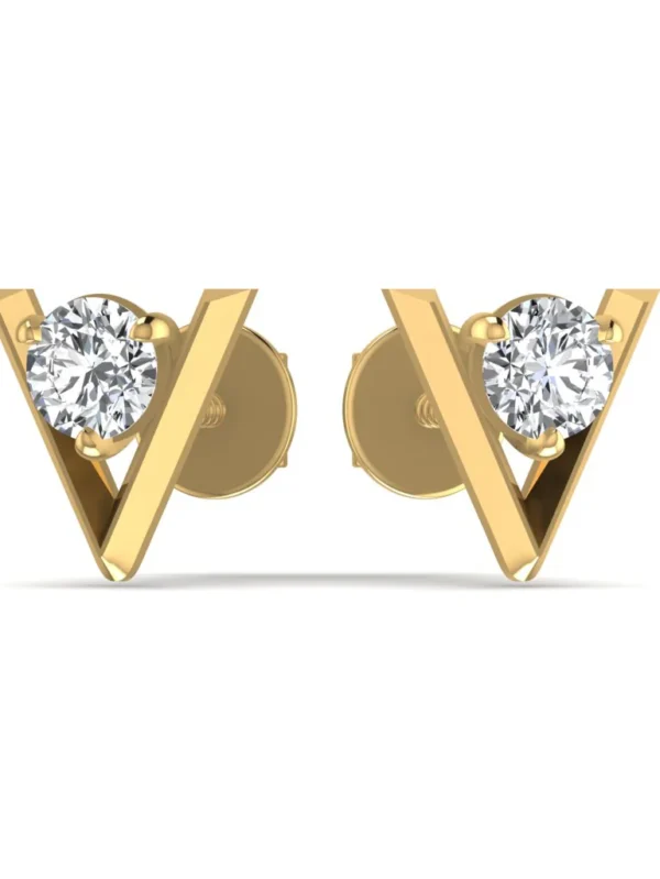 0.50CT V-Shaped Stud Diamond Earring