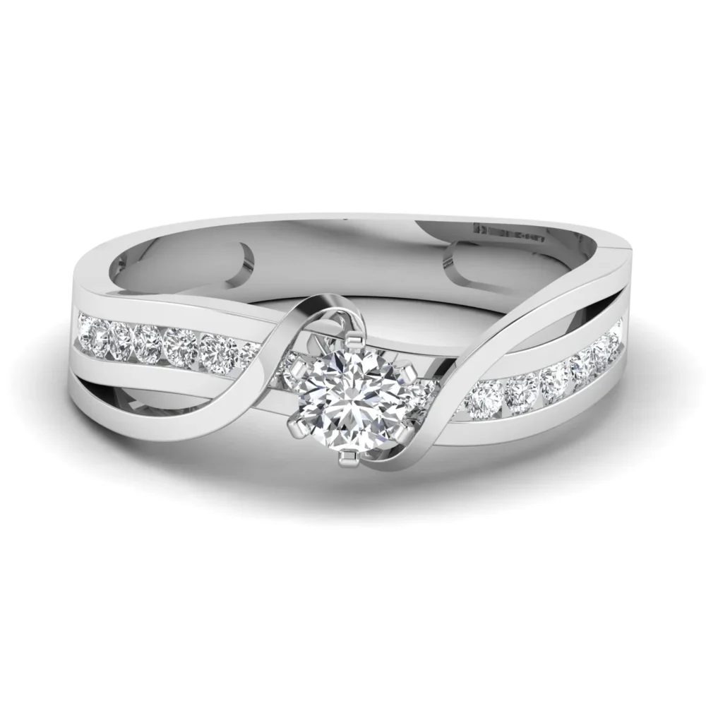 0.62CT Beautiful Twisted Design Engagement Ring - Image 2