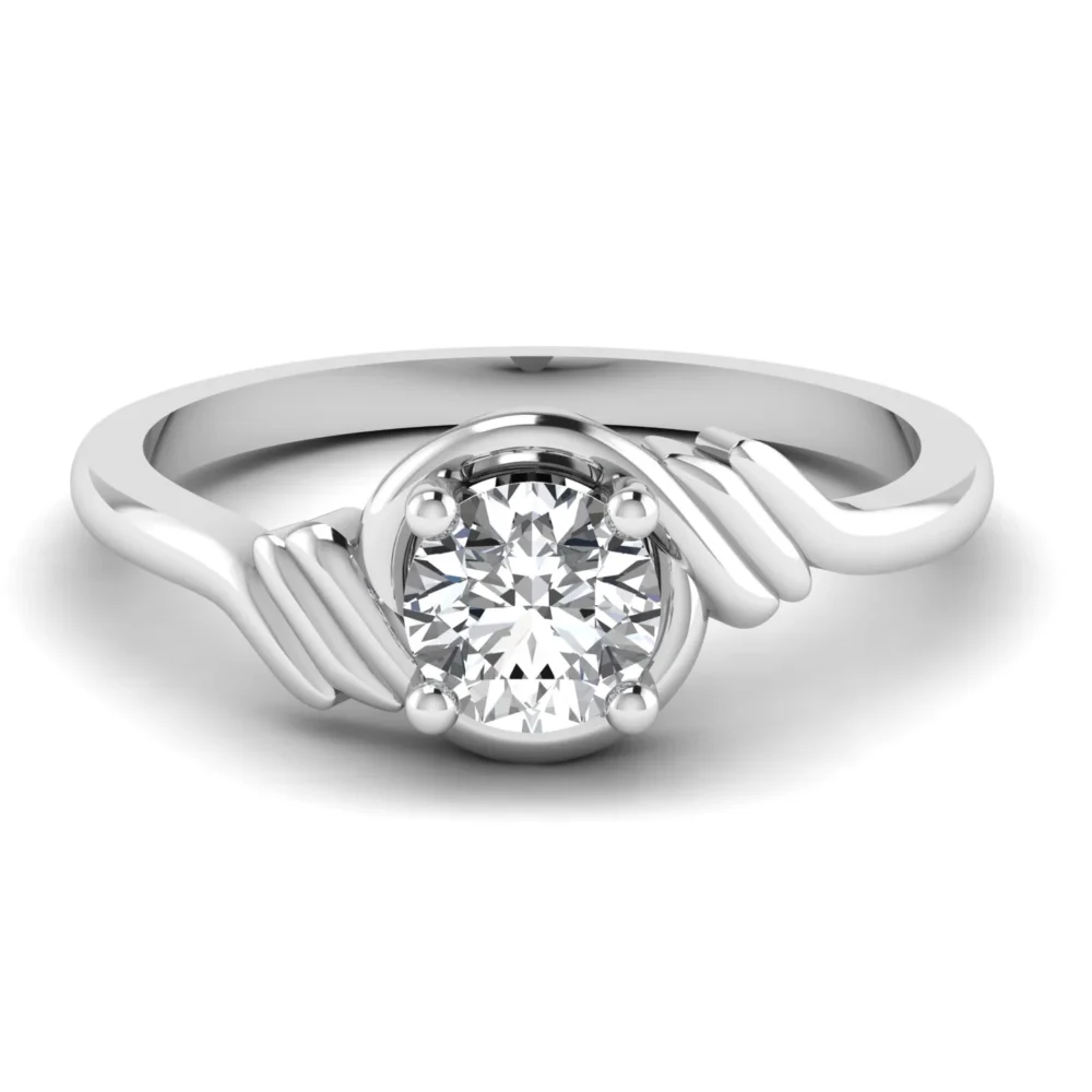 0.84CT Solitaire Natural Round Diamond Engagement Ring - Image 4